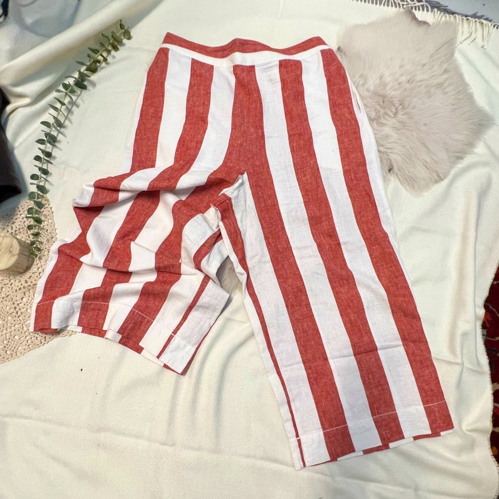 Madewell cotton linen cropped trousers